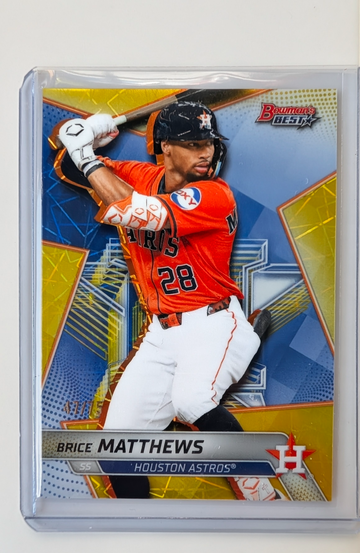2025 Bowman’s Best Brice Matthews Gold Refractor /75 Astros TP-18 #43/75