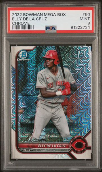 2022 Bowman Chrome Mega Box Elly De La Cruz Mojo 1st Bowman Chrome #50 PSA 9