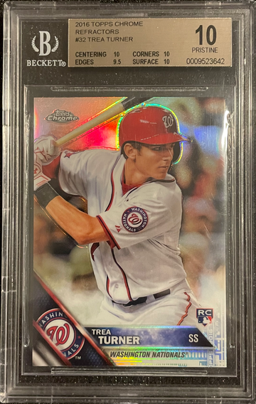 2016 Topps Chrome Trae Turner #32 rookie refractor BGS 10 Pristine