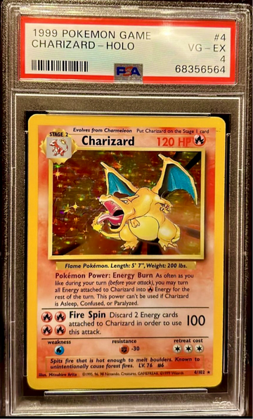 1999 Pokémon CHARIZARD Base Set Holo PSA 4 - VG- EX