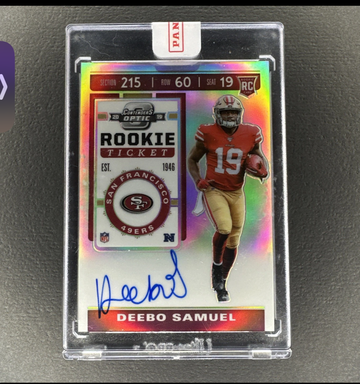 SEALED 2019 Panini Optic Contenders RC DEEBO SAMUEL Rookie Holo Auto On Card - 49ers