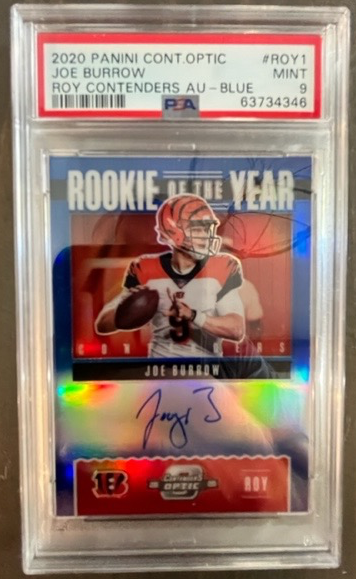 Joe Burrow 2020 Contenders ROY Auto /75 PSA9