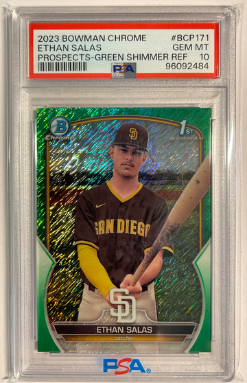 2023 Bowman Chrome Ethan Salas Green Shimmer Refractor 