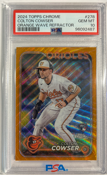 2024 Topps Chrome Colton Cowser Orange Wave Refractor 