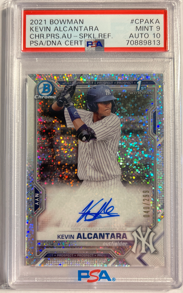 2021 Bowman Kevin Alcantara Prospect Auto Speckle Refractor 