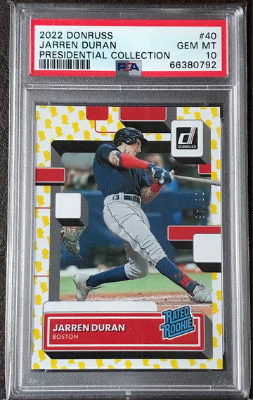 2022 Donruss #40 Jarren Duran Rookie RC Presidential Collection /46 PSA 10 Gem Mint 