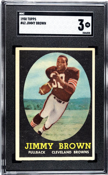 1958 Topps #62 Jimmy ‘Jim’ Brown Rookie Card RC SGC 3 VG