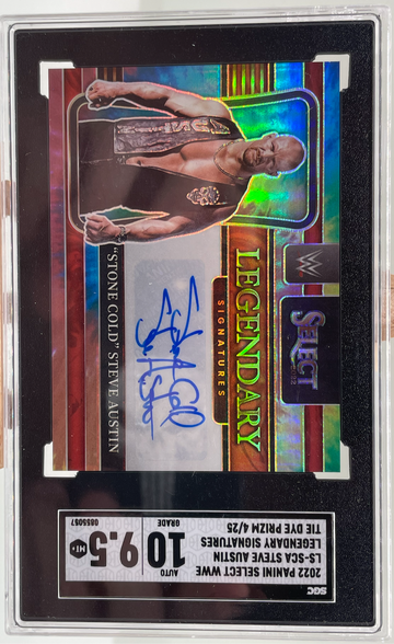 Stone Cold Steve Austin 2022 Panini Select Tie Dye Prizm Signature Auto /25 SGC 9.5