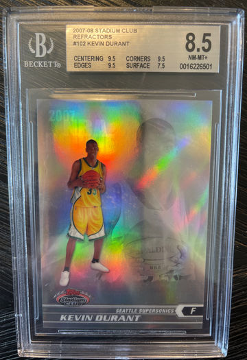 Kevin Durant rookie stadium club refractor 2007 BGS 8.5
