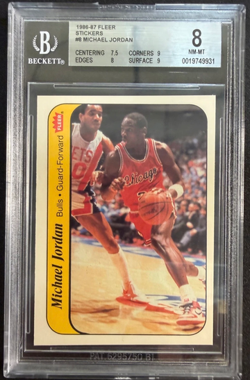 1986 Fleer Michael Jordan Rookie Sticker 8