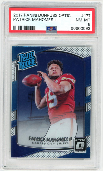 2017 Panini Donruss Optic Patrick Mahomes II #177 - PSA 8 NM-MT