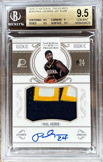 2010 National Treasures Rookie Patch Auto Paul George /99 BGS9.5