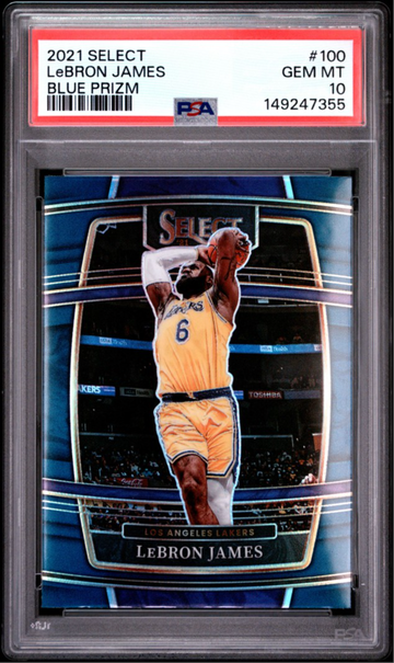 2021 Select Concourse Blue Prizm Lebron James #100 PSA 10 GEM MINT