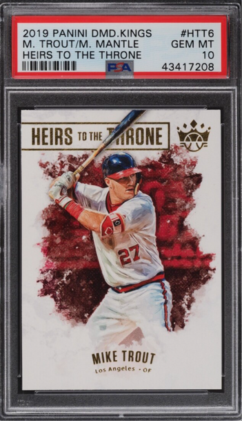 2019 PANINI DMD.KINGS M. TROUT/M. MANTLE HEIRS TO THE THRONE #HTT6 GEM MT 10