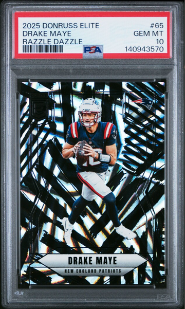 2025 Panini Donruss Elite Drake Maye Razzle Dazzle #65