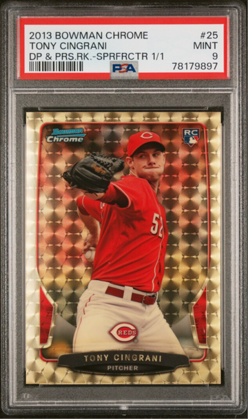 2013 Bowman Chrome Draft Picks & Prospects Rookies Tony Cingrani Dp & Prs.rk.-Sprfrctr #25 1/1
