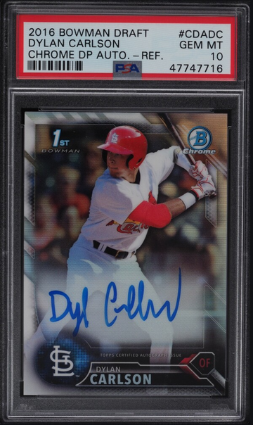 2016 Bowman Draft Chrome Draft Picks Autographs Dylan Carlson Chrome Dp Auto-Ref. #CDADC