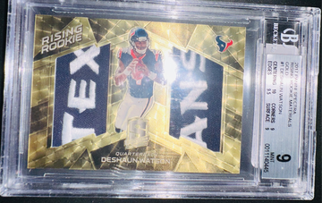 2017 Panini Spectra Deshaun Watson Gold Vinyl 1/1 Rookie Rc Patch Logo BGS 9 .5 from Gem