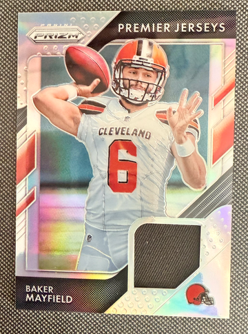 2018 Prizm Premier Jerseys card of Baker Mayfield RC 