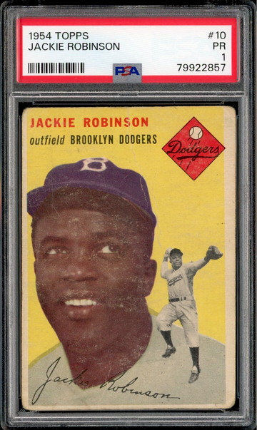 1954 Topps Jackie Robinson Brooklyn Dodgers #10 PSA 1