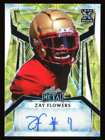 2023 Leaf Metal Zay Flowers Rookie Auto Gold Scope Boston College 1/1 #PA-ZF1