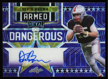 2023 Leaf Metal Devin Brown Armed And Dangerous Auto Purple Buckeyes 1/4 #AD-DB1