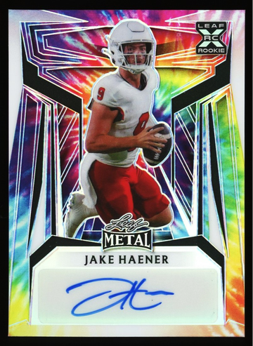 2023 Leaf Metal Jake Haener Rookie Auto Tie Dye Fresno State 4/4 #BA-JH1