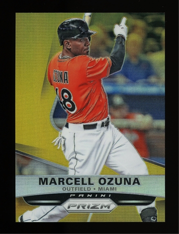 2015 Panini Prizm Marcell Ozuna Gold Miami Marlins 06/10 #107