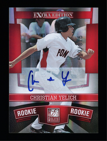 2010 Elite Extra Edition Christian Yelich Rookie Auto Florida 569/815 #147