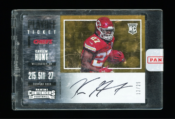 2017 Panini Contenders Kareem Hunt Rookie Playoff Ticket Chiefs 12/25 #357