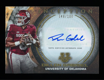 2022-23 Bowman University Inception Dillon Gabriel Auto Oklahoma 048/100 #TOP-DG