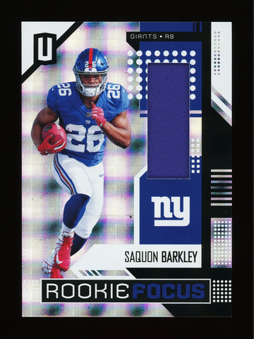 2018 Panini Unparalleled Saquon Barkley Rookie Focus Patch Giants #RF-SB