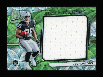 2019 Panini Spectra Josh Jacobs Monumental Patch Green Scope Raiders 44/50 #MM-8