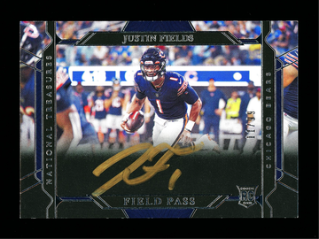 2021 Panini National Treasures Justin Fields Rookie Auto Bears 11/99 #FP-JP