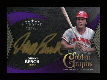 2024 Topps Five Star Johnny Bench Golden Graphs Cincinnati Reds 16/25 #GG-JB