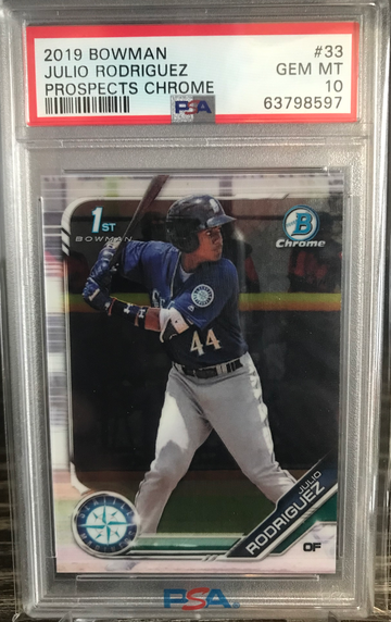 2019 JULIO RODRIGUEZ 1st Bowman Chrome Prospects #BCP-33 PSA 10 GEM MINT