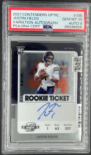 2021 Contenders Optic Justin Fields Auto Variation - PSA 10