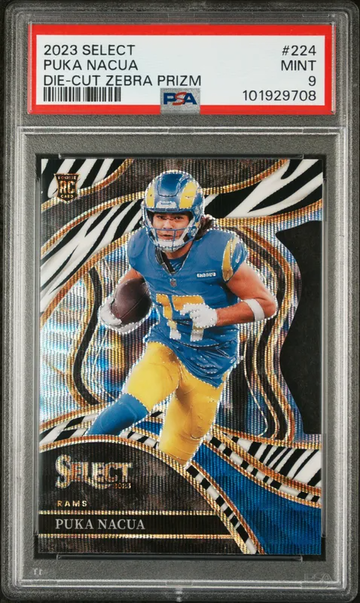 2023 Select Puka Nacua Rookie Die Cut Zebra - PSA 9