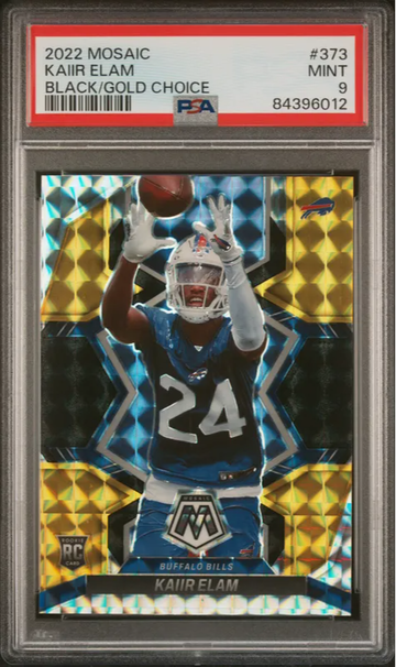 2022 Mosaic Kaiir Elam Rookie Black Gold #1/8 - PSA 9