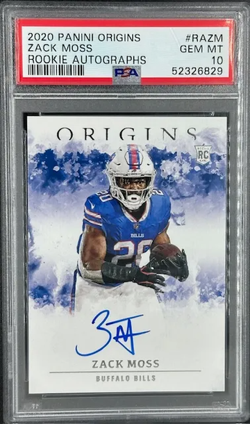 2020 Origins Zack Moss Rookie Autographs - PSA 10