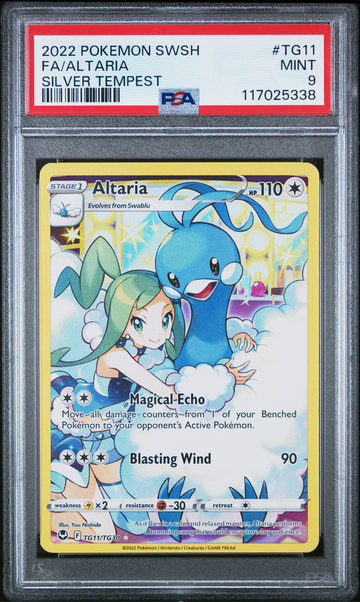 2022 POKEMON SWORD & SHIELD SILVER TEMPEST #TG11 FA/ALTARIA SILVER TEMPEST PSA 9