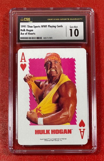 1991 Titan Sports WWF Playing Cards Hulk Hogan Ace of Hearts CSG 10
