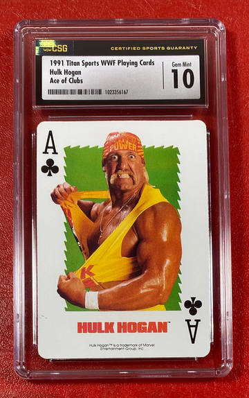 1991 Titan Sports WWF Playing Cards Hulk Hogan Ace of Clubs CSG 10 