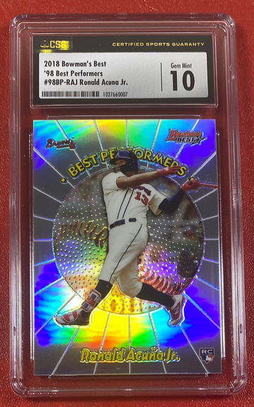 2018 Bowmans Best Ronald Acuna Jr Refractor #988P-RAJ RC Rookie CSG 10