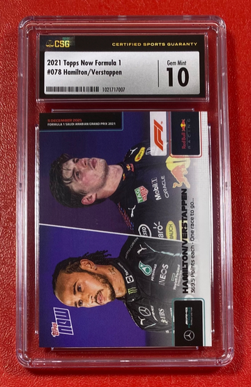 2021 Topps Now Formula 1 Lewis Hamilton / Max Verstappen #078 CSG 10 Racing Card