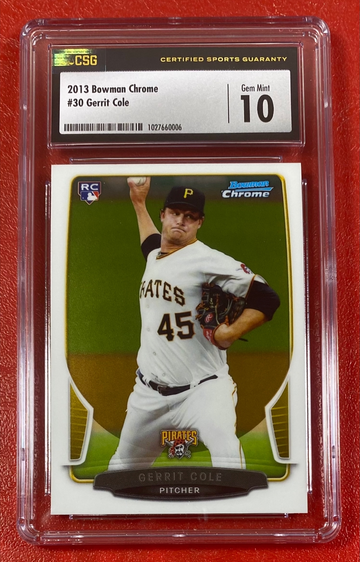 2013 Bowman Chrome Gerrit Cole #30 RC Rookie CSG 10
