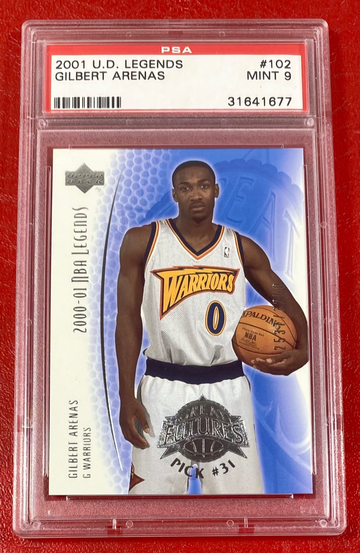 2001 Upper Deck Legends Gilbert Arenas #102 PSA 9 /3250 RC Rookie Washington Wizards