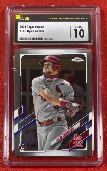 2021 Topps Chrome Dylan Carlson #140 RC Rookie CSG 10 St. Louis Cardinals
