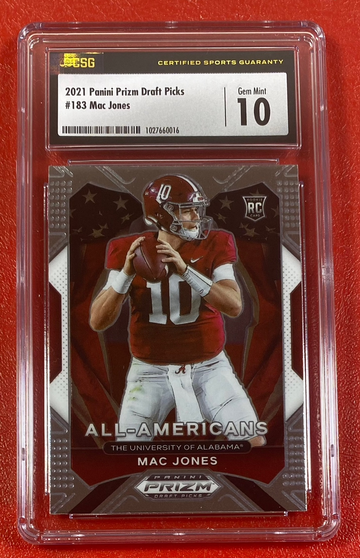 2021 Panini Prizm Draft Picks Mac Jones #183 CSG 10
