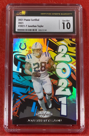 2021 Panini Certified Jonathan Taylor Graffiti #2021-7 CSG 10 Indianapolis Colts